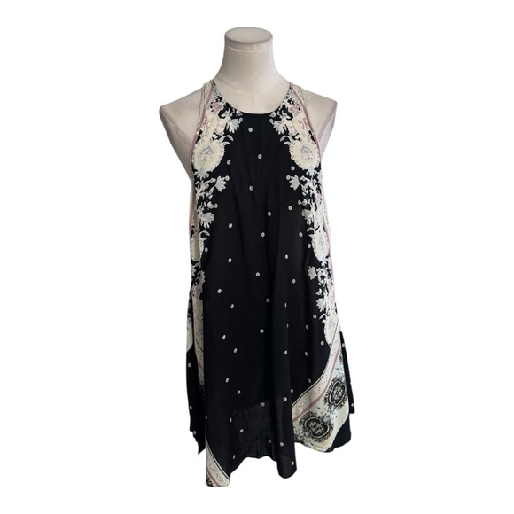 FREE PEOPLE FP Intimately Darjeeling Black Print Sleeveless Slip Dress Size M - Picture 6 of 13